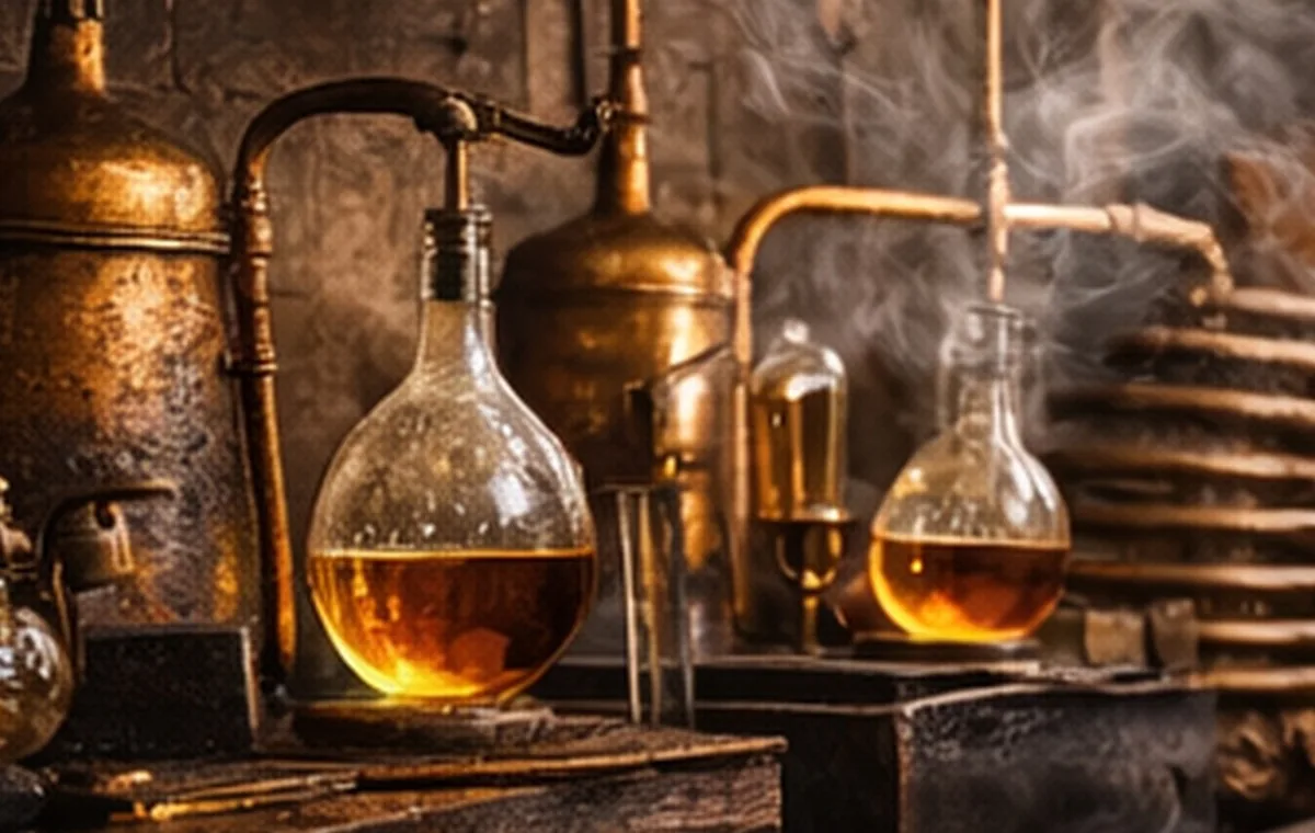 Copper distillation setup
